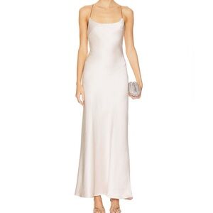 Bec & Bridge Champagne Satin Maxi Dress